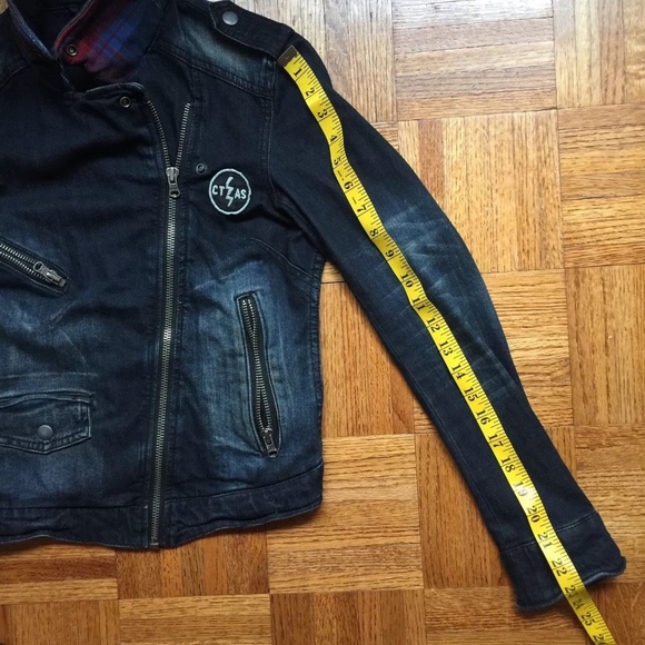 Converse Blue Denim Motorcyle Jean Jacket S - Picture 6 of 8